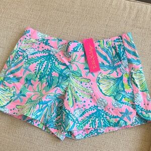 Lilly Pulitzer Teal and Pink Printed Shorts NWT